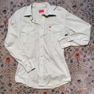 Sea-foam green vintage Ely western long sleeve